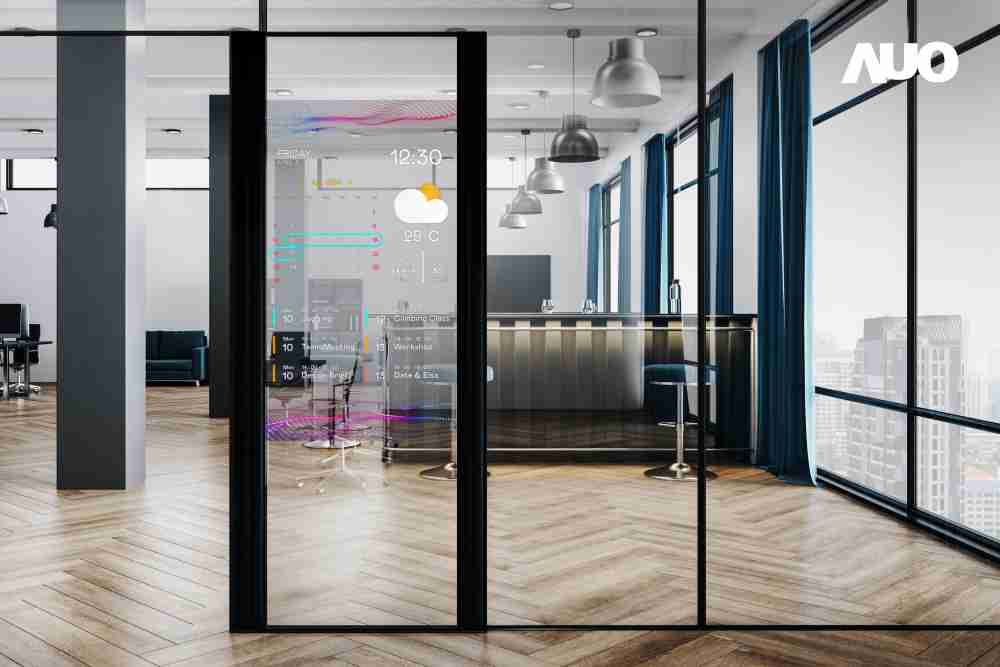 60吋Micro LED透明窗屏显示器，，，可依需求调整并延伸应用于不同场域，，包括汽车侧窗或家庭玄关、、、智慧橱窗、、、商业展示等面向，，提供丰富的信息娱乐内容