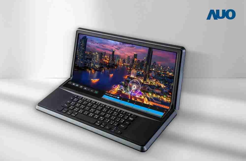 糖果派对14.6吋Micro LED折迭显示屏幕，，，搭配半径4mm的弯折绞炼，，，，以及高画素、、高亮度、、高对比度的显示技术特点，，即便在大视角下仍保有绝佳色相与亮度